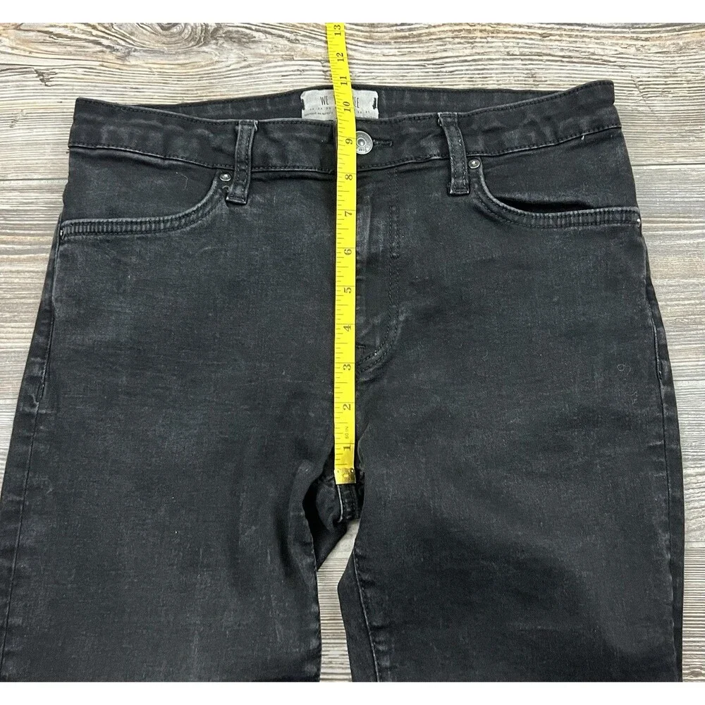 Free People We‎ The Free Jeans Women's Sz 28 Mid-Rise Skinny Black Raw Hem